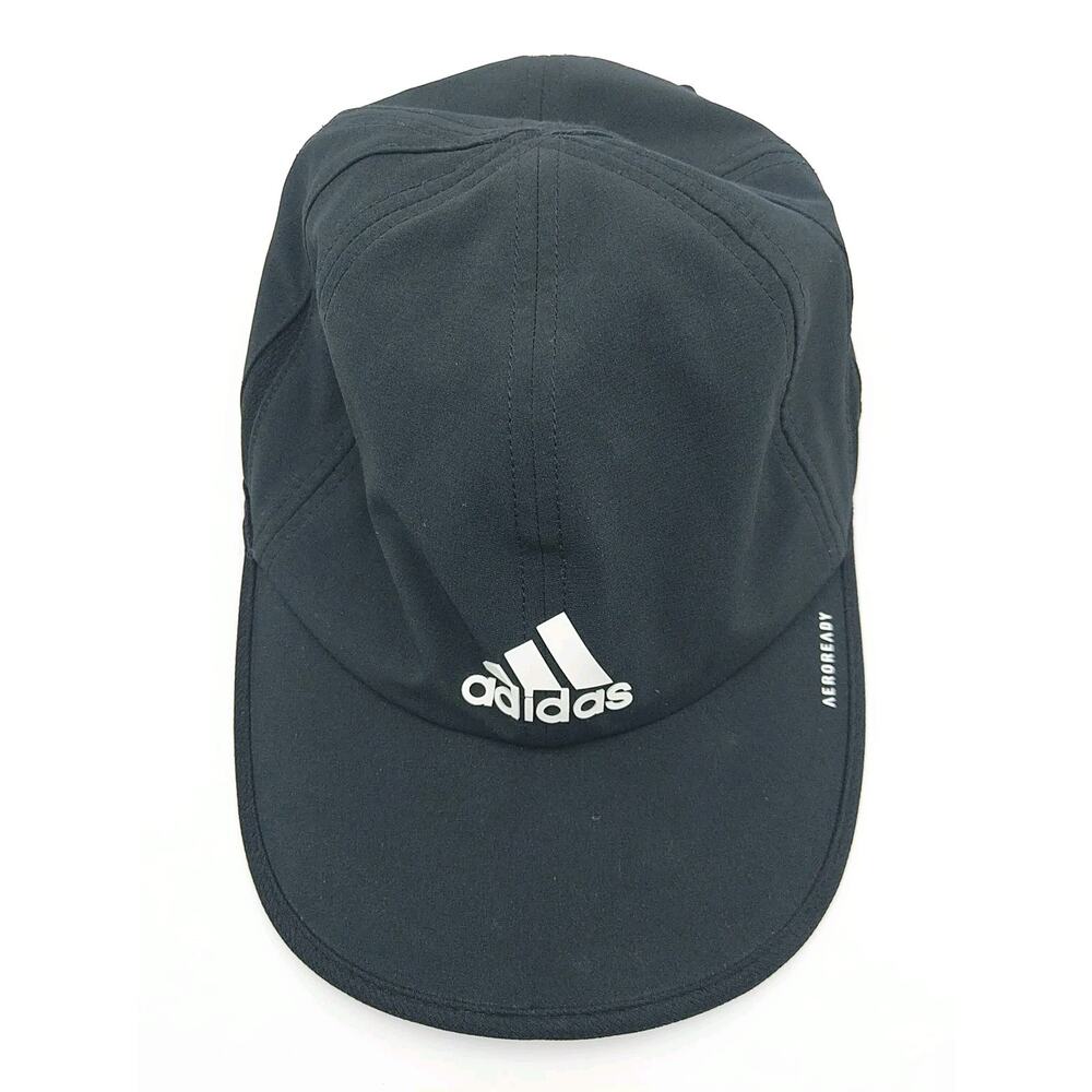 Adidas Aeroready Hat Cap Strap Back Black Light Golf Running Tennis *See Descrip
